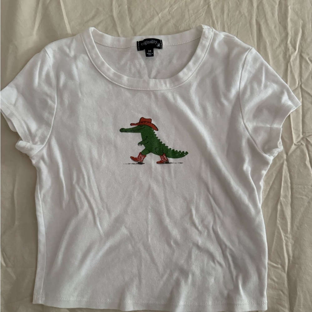 Dry Goods Cropped Crocodile Cowboy tee